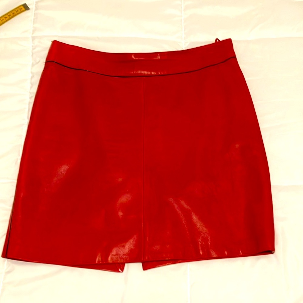 Red Leather Miniskirt